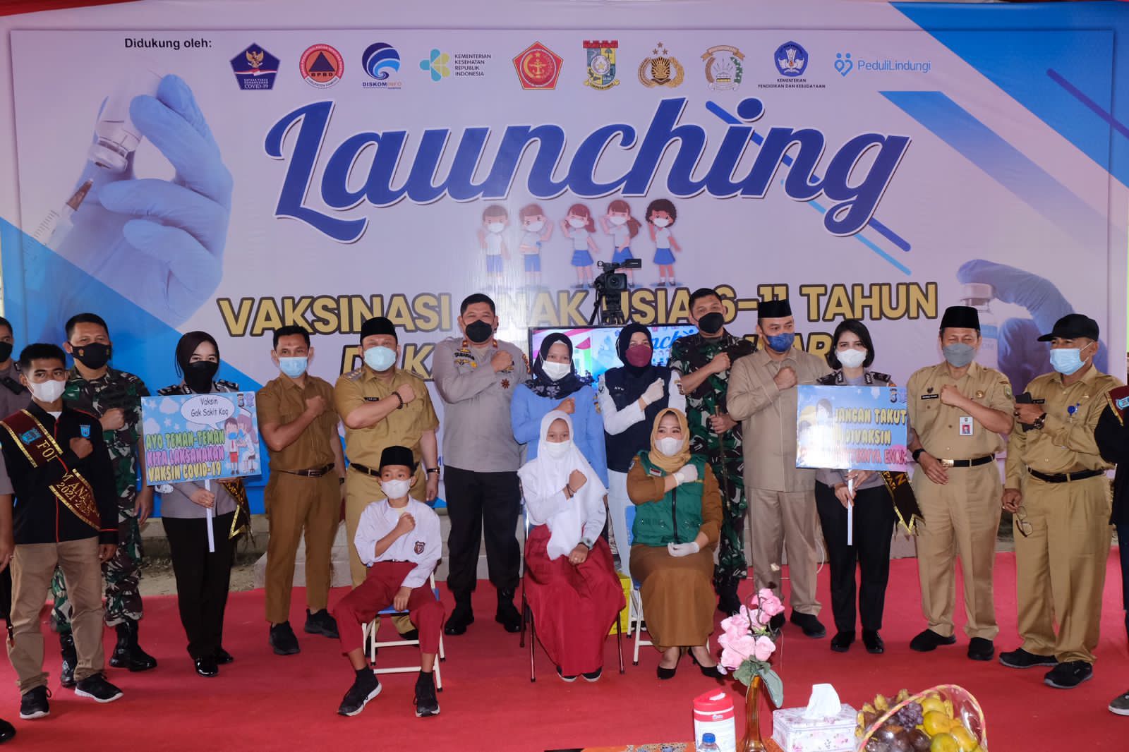 Wakapolda Riau Pada Launching Vaksinasi Anak Usia 6-11 Tahun, “Tumbuhkan Herd Immunity”