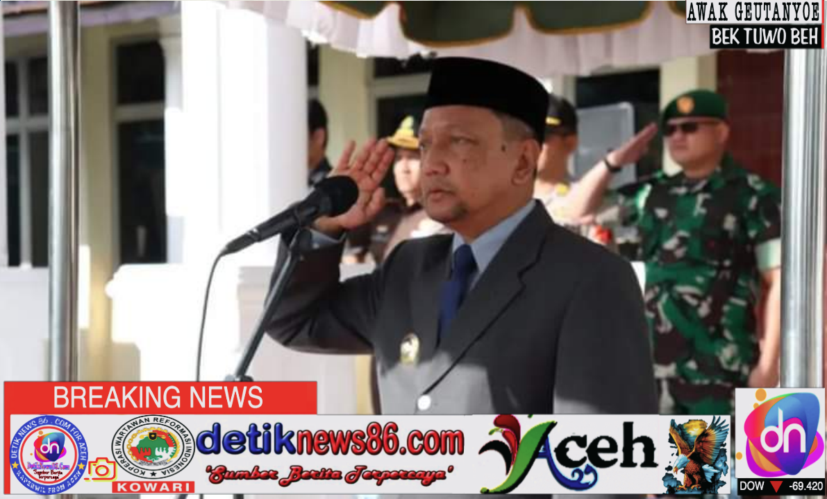 Pj. Bupati Teuku Mirzuan Pimpin Upacara HAB 77 Tingkat Kabupaten Aceh Tengah