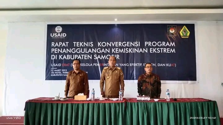 Wakil Bupati Samosir Buka Rapat Teknis Konvergensi Program Penanggulangan Kemiskinan Ekstrem di Samosir