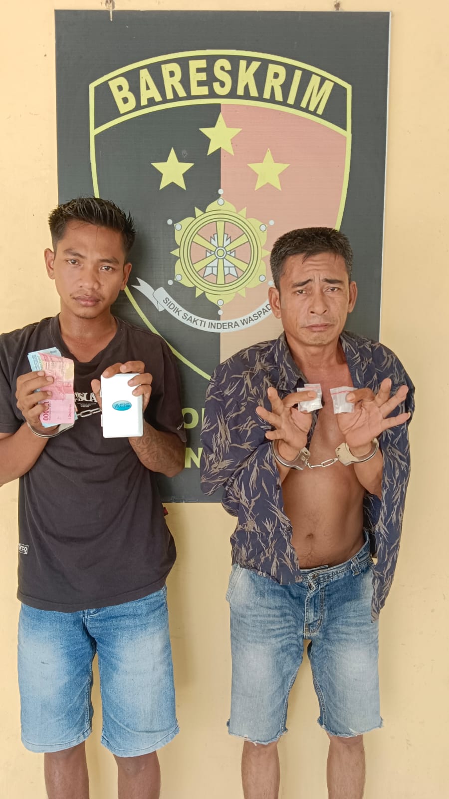 Dua Pria Asal Medang Deras di Tangkap Polisi Pengedar Shabu.